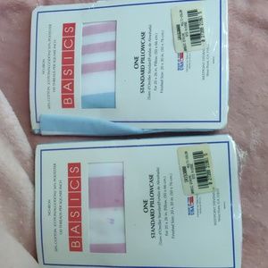 Vtg. New in package two basics standard pillowcases